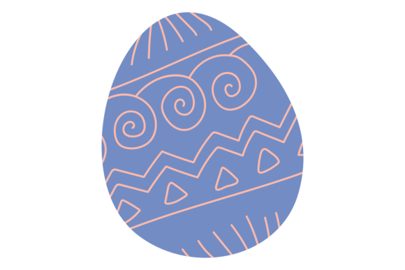 Decorative Egg with Blue Pattern. Cute E: A Designer’s Charming Easter Asset
