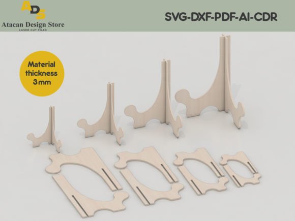Decorative Pic Frame Stand: Creative SVG Laser Files