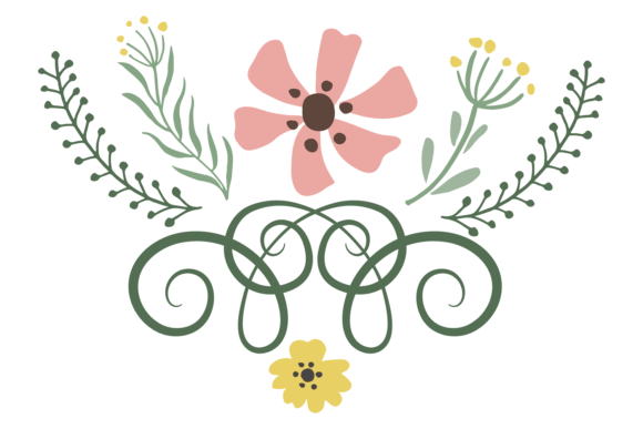 Decorative Vines and Flowers: A Floral Elegant Print Element