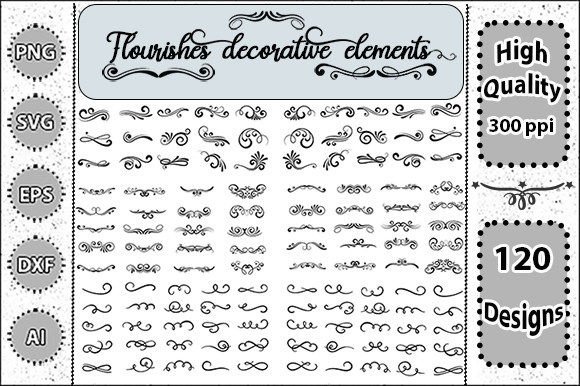 Elegant Embellishments: Using Flourishes Decorative Elements Svg Set 2