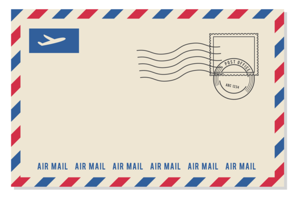 Explore Air Mail Envelope Template Decorative P
