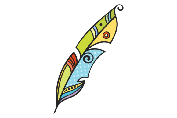 Exploring Feather Color Sketch: Decorative Indian