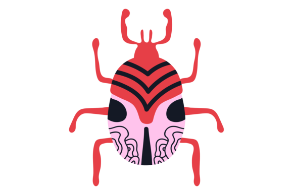 Patterned Trendy Insect: A Creative Design Asset