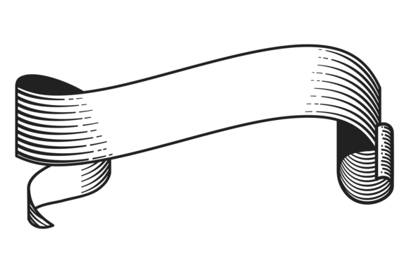 The Timeless Allure of Decorative Ribbon Scroll. Vinatge Engrav