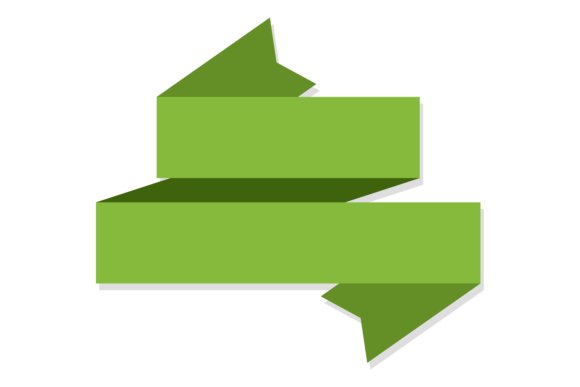Using the Blank Green Ribbon Banner Font in Design
